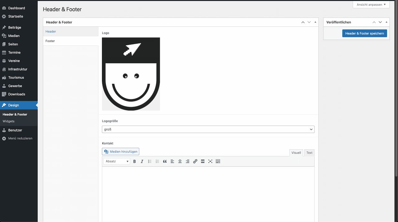 Footer-Einstellungen